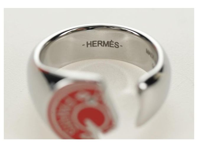 Ring Hermès Anello Carrousel HERMES Ag925 Argento Autentico 190466M - vista 9