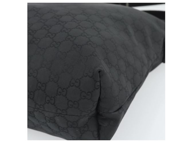 Bolsa de Ombro GUCCI GG Canvas Preta Prata 339569 Auth ka5137 Preto - vista 11