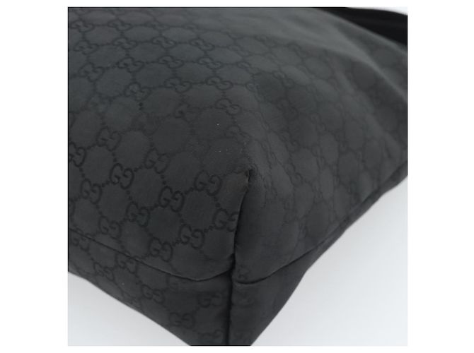 Bolsa de Ombro GUCCI GG Canvas Preta Prata 339569 Auth ka5137 Preto - vista 13