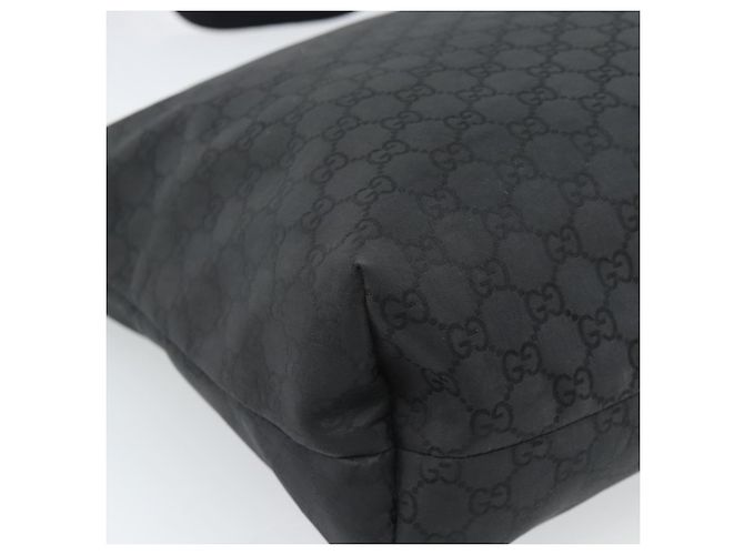 Bolsa de Ombro GUCCI GG Canvas Preta Prata 339569 Auth ka5137 Preto - vista 14