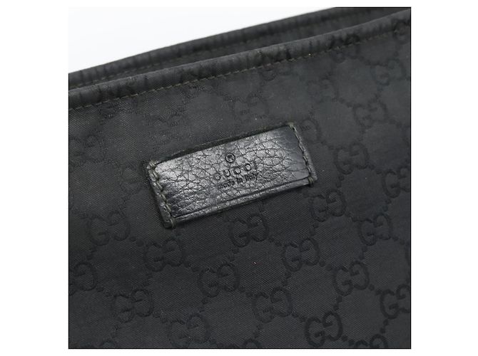 Bolsa de Ombro GUCCI GG Canvas Preta Prata 339569 Auth ka5137 Preto - vista 15