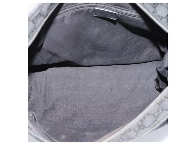 Bolsa de Ombro GUCCI GG Canvas Preta Prata 339569 Auth ka5137 Preto - vista 18