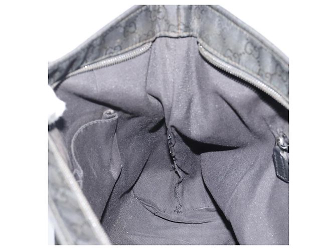 Bolsa de Ombro GUCCI GG Canvas Preta Prata 339569 Auth ka5137 Preto - vista 20