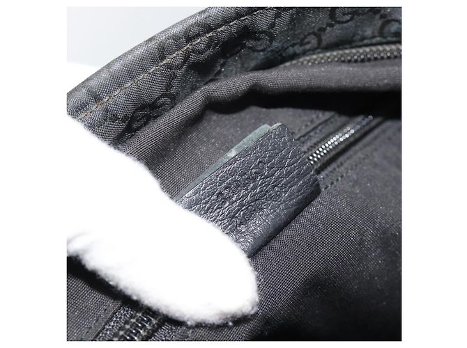 Bolsa de Ombro GUCCI GG Canvas Preta Prata 339569 Auth ka5137 Preto - vista 23
