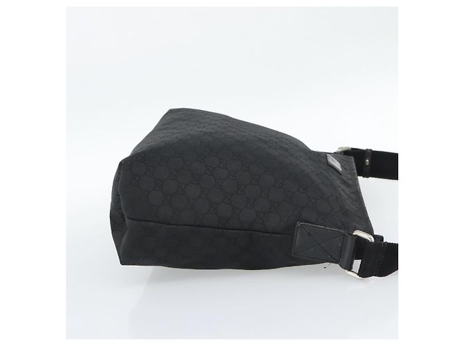 Bolsa de Ombro GUCCI GG Canvas Preta Prata 339569 Auth ka5137 Preto - vista 5