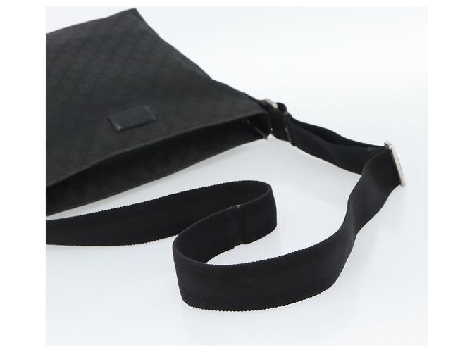 Bolsa de Ombro GUCCI GG Canvas Preta Prata 339569 Auth ka5137 Preto - vista 7
