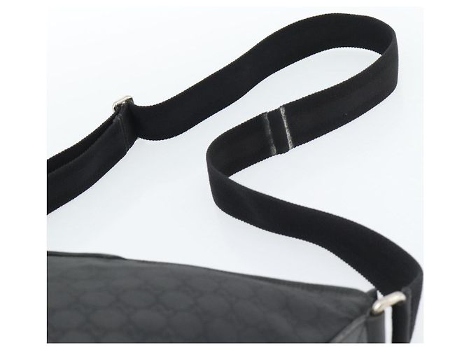 Bolsa de Ombro GUCCI GG Canvas Preta Prata 339569 Auth ka5137 Preto - vista 8