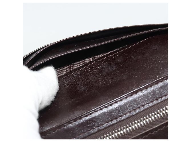FENDI Zucca Canvas Shoulder Wallet Marrone Nero Auth 190683A - vista 25