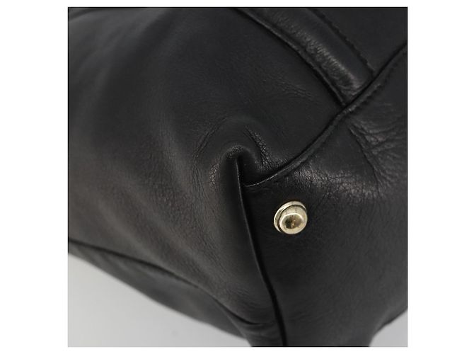 Borsa Tote GUCCI Newbrit in pelle nera e oro 162094 Auth BA13791V Nero D'oro - vista 11
