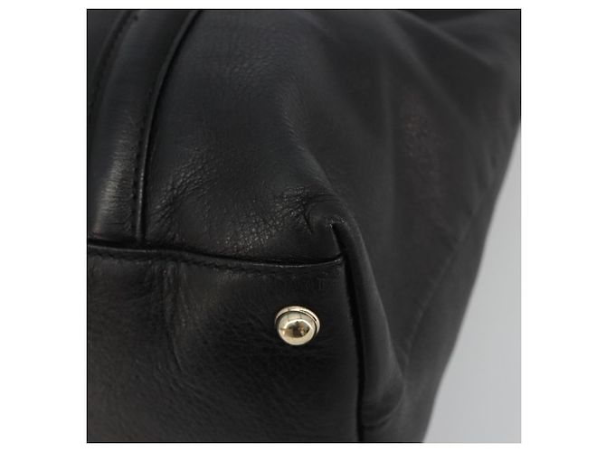Borsa Tote GUCCI Newbrit in pelle nera e oro 162094 Auth BA13791V Nero D'oro - vista 12