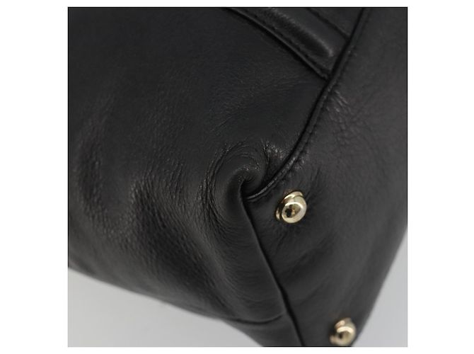 Borsa Tote GUCCI Newbrit in pelle nera e oro 162094 Auth BA13791V Nero D'oro - vista 13
