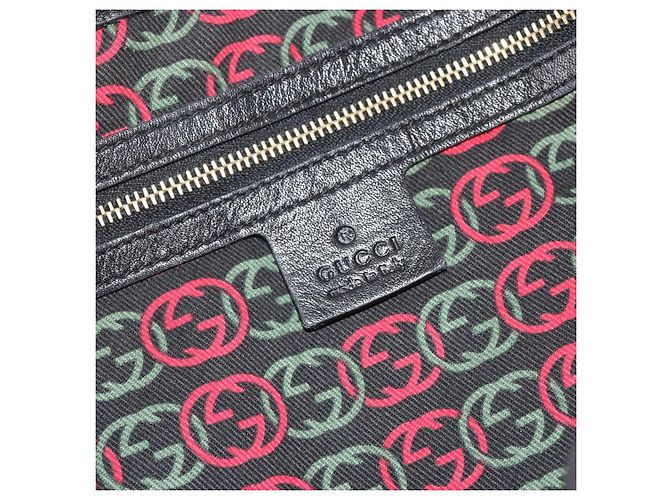 Borsa Tote GUCCI Newbrit in pelle nera e oro 162094 Auth BA13791V Nero D'oro - vista 16