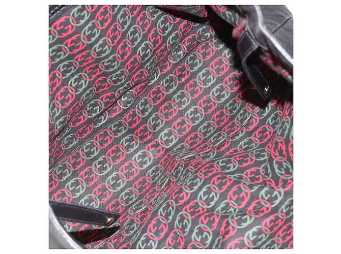 Borsa Tote GUCCI Newbrit in pelle nera e oro 162094 Auth BA13791V Nero D'oro - vista 17