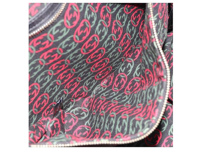 Borsa Tote GUCCI Newbrit in pelle nera e oro 162094 Auth BA13791V Nero D'oro - vista 21
