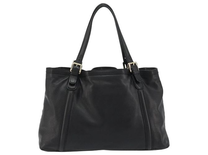 Borsa Tote GUCCI Newbrit in pelle nera e oro 162094 Auth BA13791V Nero D'oro - vista 3