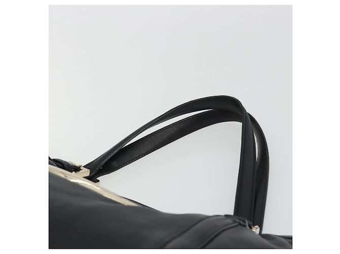 Borsa Tote GUCCI Newbrit in pelle nera e oro 162094 Auth BA13791V Nero D'oro - vista 8