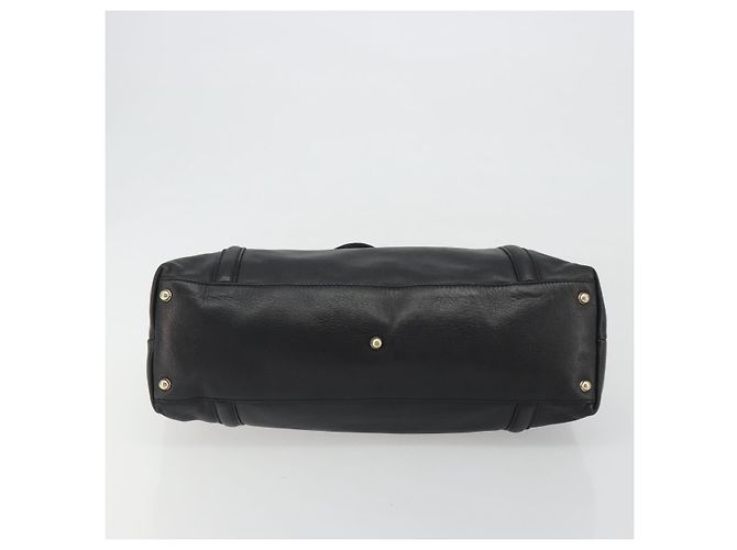 Borsa Tote GUCCI Newbrit in pelle nera e oro 162094 Auth BA13791V Nero D'oro - vista 9