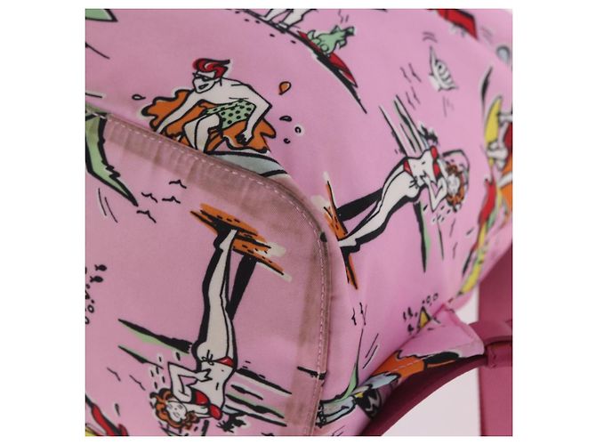Zaino PRADA Nylon Rosa Argento Auth 191598A - vista 15