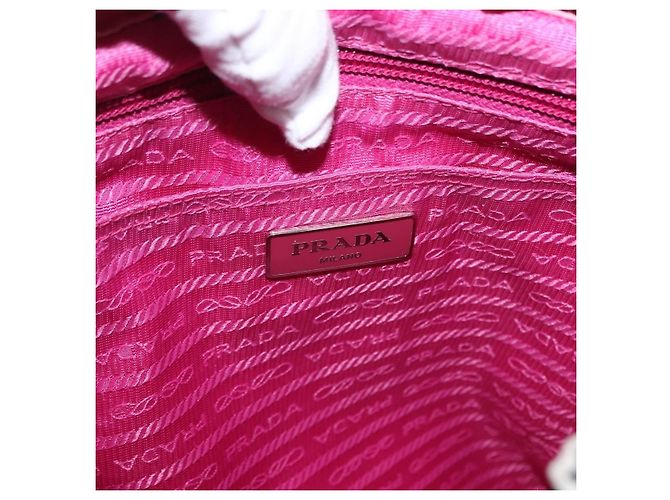 Zaino PRADA Nylon Rosa Argento Auth 191598A - vista 20