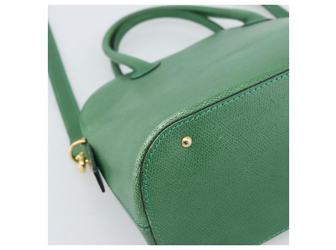 16 Céline Sac à main CELINE en cuir 2way Vert Or Auth 190825A Doré - vue 13