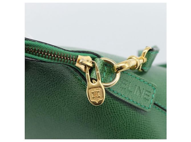 16 Céline Sac à main CELINE en cuir 2way Vert Or Auth 190825A Doré - vue 16