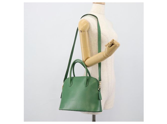 16 Céline Sac à main CELINE en cuir 2way Vert Or Auth 190825A Doré - vue 24