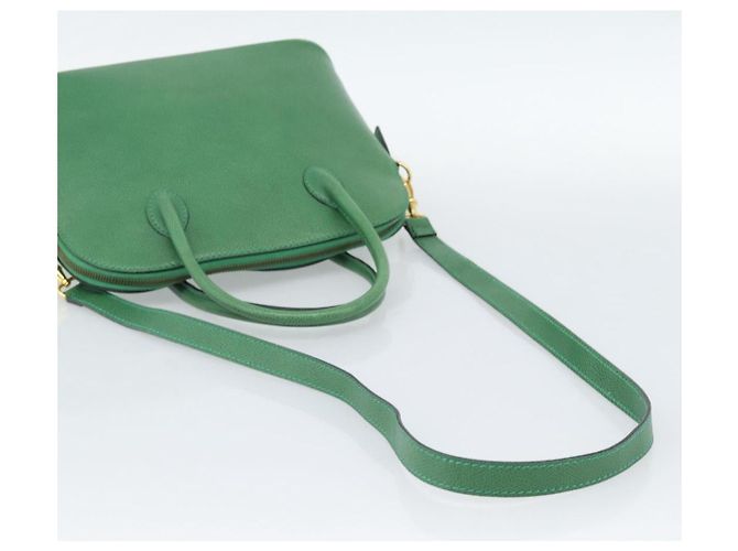 16 Céline Sac à main CELINE en cuir 2way Vert Or Auth 190825A Doré - vue 9