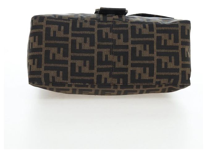 FENDI Zucca Canvas Mamma Baguette Tote Bag Marrone Nero Auth 190870SAV - vista 10