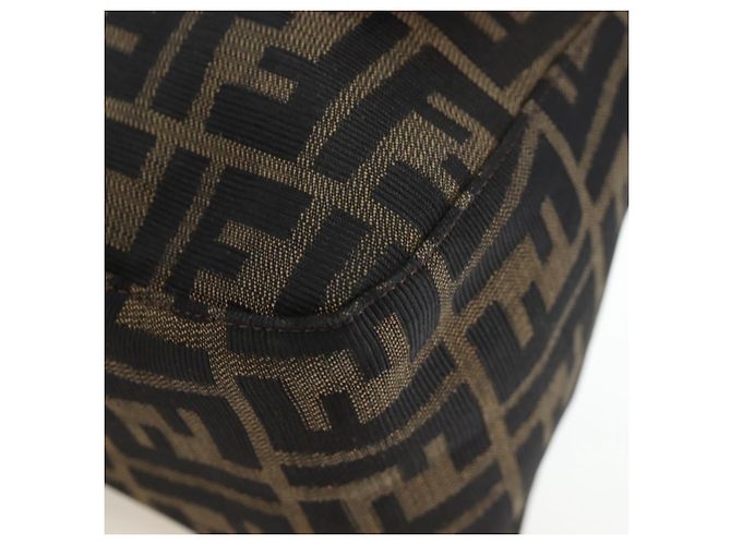 FENDI Zucca Canvas Mamma Baguette Tote Bag Marrone Nero Auth 190870SAV - vista 12