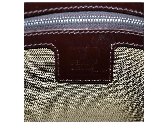 FENDI Zucca Canvas Mamma Baguette Tote Bag Marrone Nero Auth 190870SAV - vista 18
