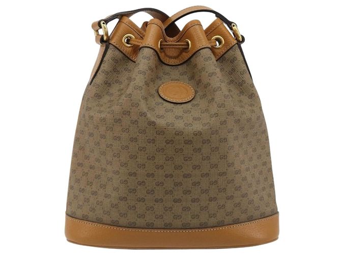Borsa GUCCI Micro GG Canvas Disney Mickey Mouse in PVC Beige 602691 Auth ep15087M D'oro - vista 3