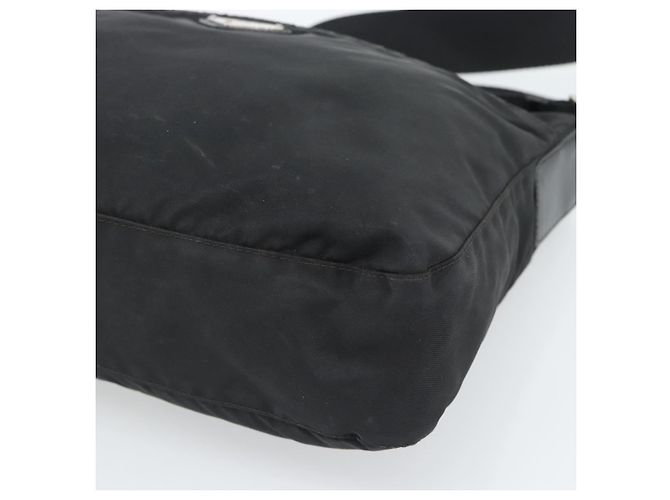 Sac à bandoulière en nylon PRADA Noir Argent Auth ka5115 Argenté - vue 10