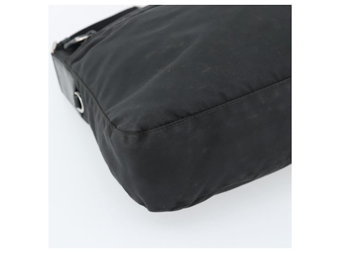 Sac à bandoulière en nylon PRADA Noir Argent Auth ka5115 Argenté - vue 11