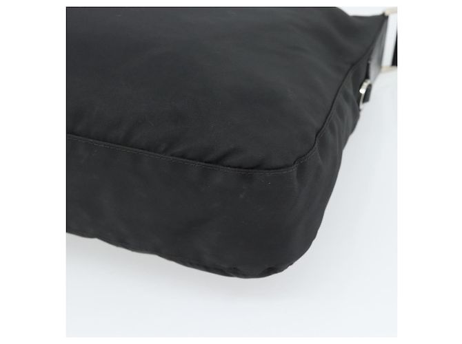 Sac à bandoulière en nylon PRADA Noir Argent Auth ka5115 Argenté - vue 12