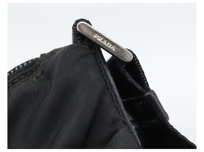 Sac à bandoulière en nylon PRADA Noir Argent Auth ka5115 Argenté - vue 14