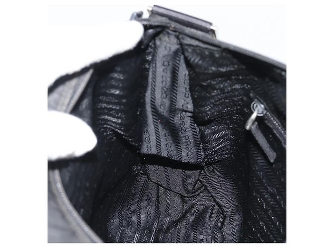 Sac à bandoulière en nylon PRADA Noir Argent Auth ka5115 Argenté - vue 20