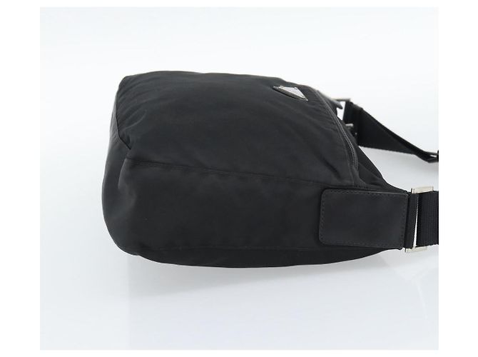 Sac à bandoulière en nylon PRADA Noir Argent Auth ka5115 Argenté - vue 5