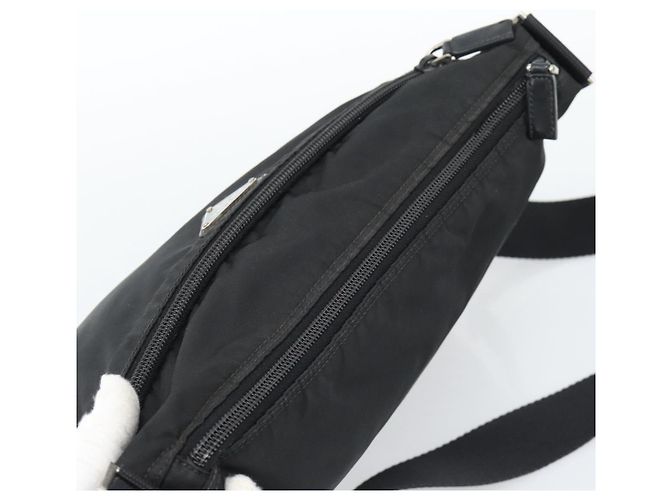 Sac à bandoulière en nylon PRADA Noir Argent Auth ka5115 Argenté - vue 6