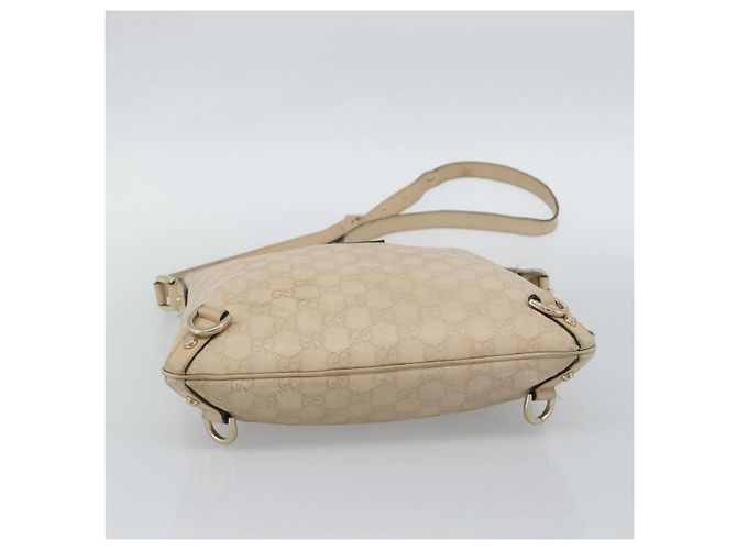 Borsa a tracolla GUCCI GG Canvas Guccissima Pelle Avorio Oro 131326 Auth 190878 D'oro Crudo - vista 10
