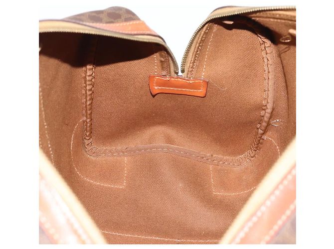 Céline CELINE Boston Tasche Macadam Canvas PVC Leder Braun Gold Auth fm5386A Golden - Ansicht 16