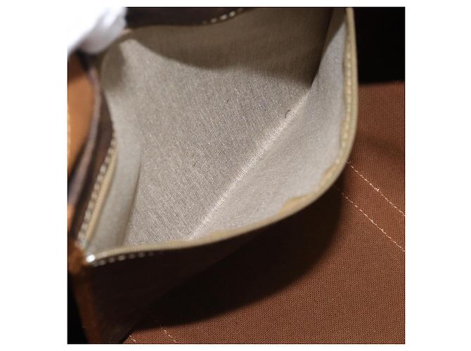 Céline CELINE Boston Tasche Macadam Canvas PVC Leder Braun Gold Auth fm5386A Golden - Ansicht 19