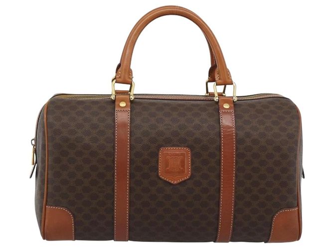 Céline CELINE Boston Tasche Macadam Canvas PVC Leder Braun Gold Auth fm5386A Golden - Ansicht 2