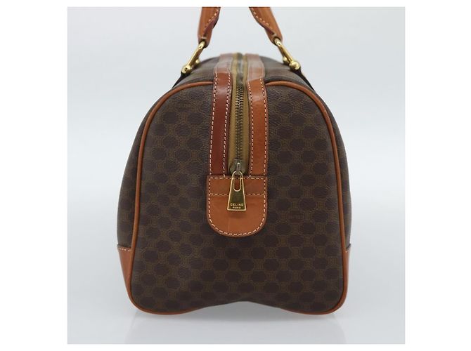 Céline CELINE Boston Tasche Macadam Canvas PVC Leder Braun Gold Auth fm5386A Golden - Ansicht 4