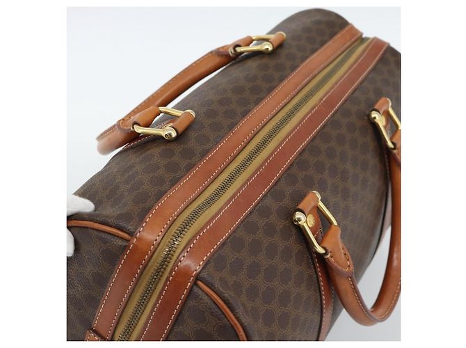 Céline CELINE Boston Tasche Macadam Canvas PVC Leder Braun Gold Auth fm5386A Golden - Ansicht 6