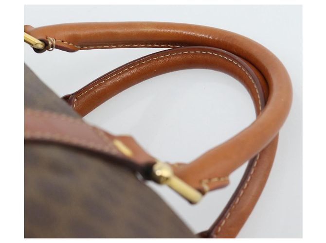 Céline CELINE Boston Tasche Macadam Canvas PVC Leder Braun Gold Auth fm5386A Golden - Ansicht 8