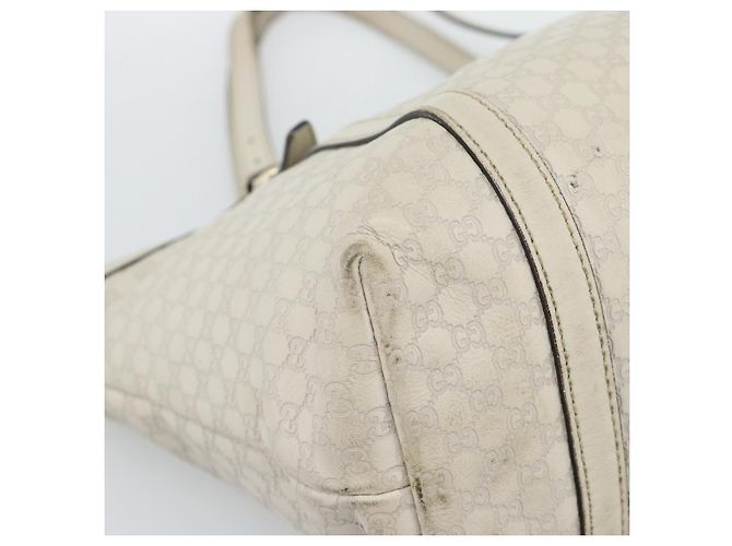 GUCCI GuccissimaGG Tote Bag Leder Weiß Gold 336776 Auth BA14010 Golden - Ansicht 15