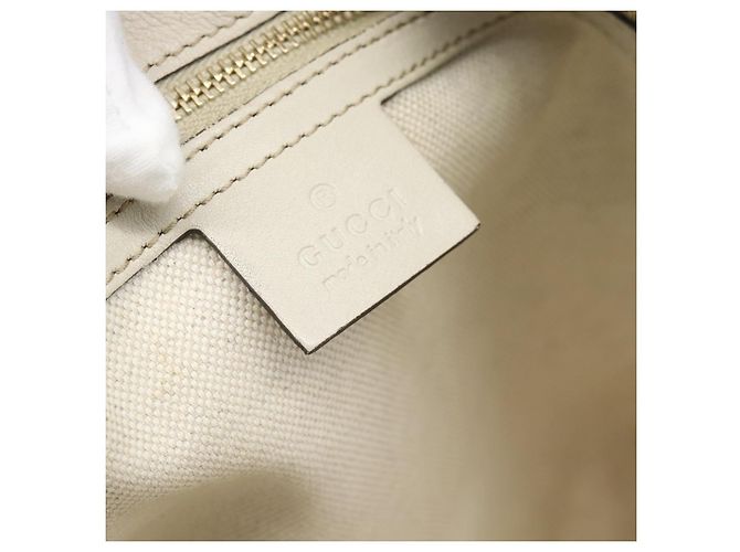 GUCCI GuccissimaGG Tote Bag Leder Weiß Gold 336776 Auth BA14010 Golden - Ansicht 18