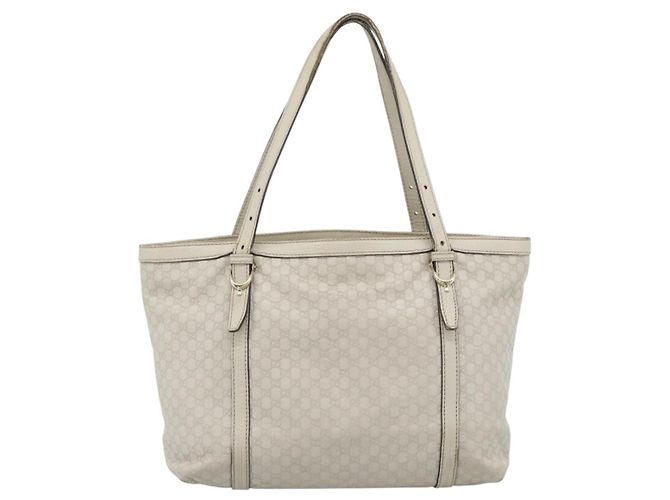 GUCCI GuccissimaGG Tote Bag Leder Weiß Gold 336776 Auth BA14010 Golden - Ansicht 2