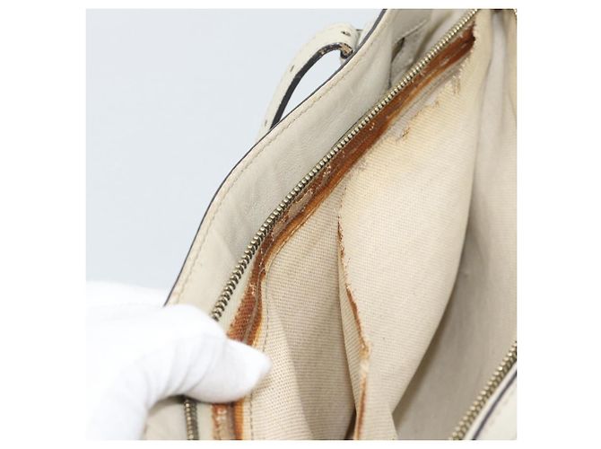 GUCCI GuccissimaGG Tote Bag Leder Weiß Gold 336776 Auth BA14010 Golden - Ansicht 26