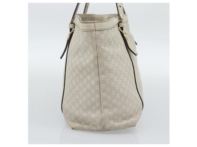 GUCCI GuccissimaGG Tote Bag Leder Weiß Gold 336776 Auth BA14010 Golden - Ansicht 4